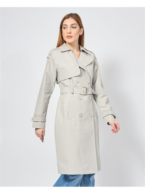 Yes Zee women's double-breasted trench coat with belt YES ZEE | O402-KZ000899